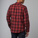 Burnside // Long-Sleeve Flannel Shirt // Red + Black (S)