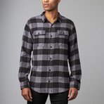 Long-Sleeve Plaid Flannel Shirt // Charcoal (S)