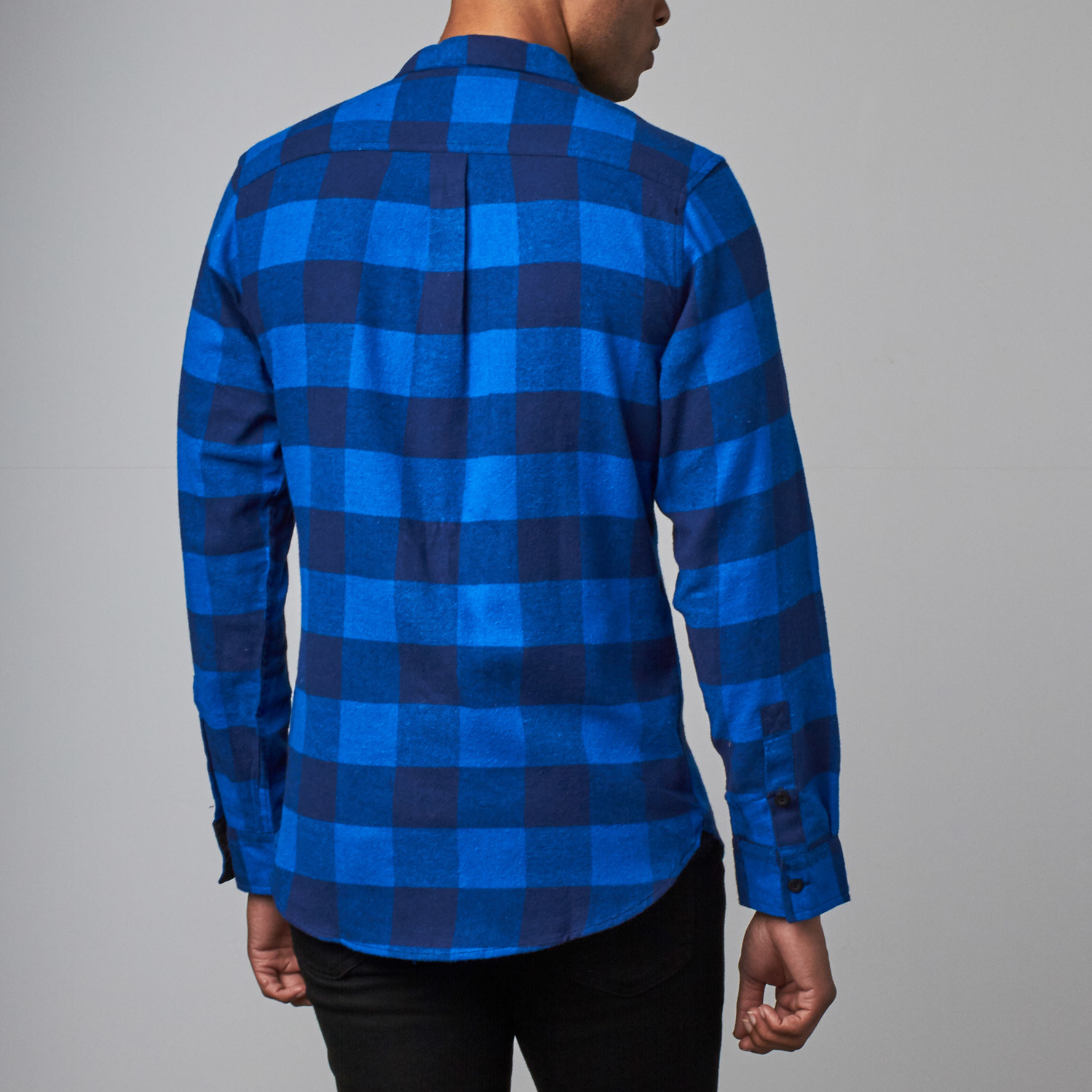 boys blue flannel shirt