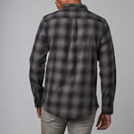 Long-Sleeve Flannel Button Up Shirt // Charcoal (M)