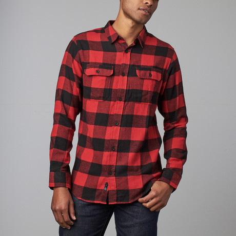 Long-Sleeve Flannel Shirt // Red (S)