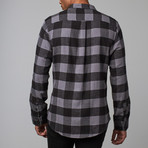 Long-Sleeve Plaid Flannel Shirt // Charcoal (S)