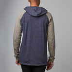 Raglan Sleeve Hoodie // Heather Navy (L)