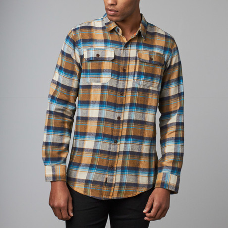 Long-Sleeve Flannel Shirt // Brown (S)