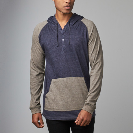 Raglan Sleeve Hoodie // Heather Navy (S)