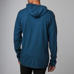 Henley Knit Hoodie // Teal (L)