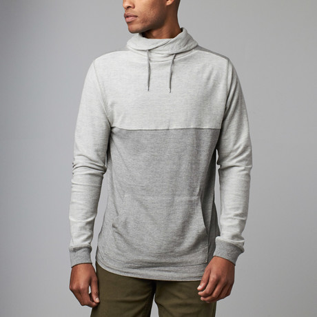 Cowl Neck Knit Sweatshirt // Heather Grey (S)