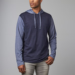 Hooded Knit Sweatshirt // Heather Navy (2XL)