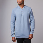 Henley Knit Hoodie // Light Blue (2XL)