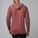 Henley Knit Hoodie // Red (L)