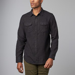 Long-Sleeve Flannel Button-Up // Black (XL)