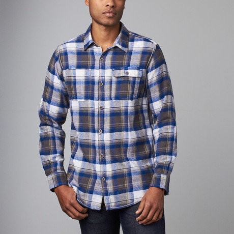 Long-Sleeve Flannel Shirt // Blue (S)