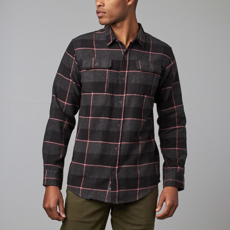 Long-Sleeve Flannel Shirt // Charcoal (S)