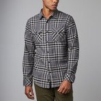 Long-Sleeve Flannel Button-Up // Charcoal (L)