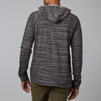 Raglan Sleeve Knit Hoodie // Black + Grey (S)