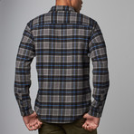 Long-Sleeve Plaid Flannel Shirt // Black (S)