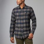 Long-Sleeve Plaid Flannel Shirt // Black (S)