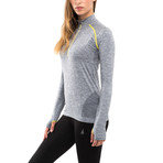 Women's Melange Half-Zip // Light Grey (L)