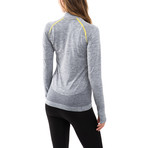 Women's Melange Half-Zip // Light Grey (L)