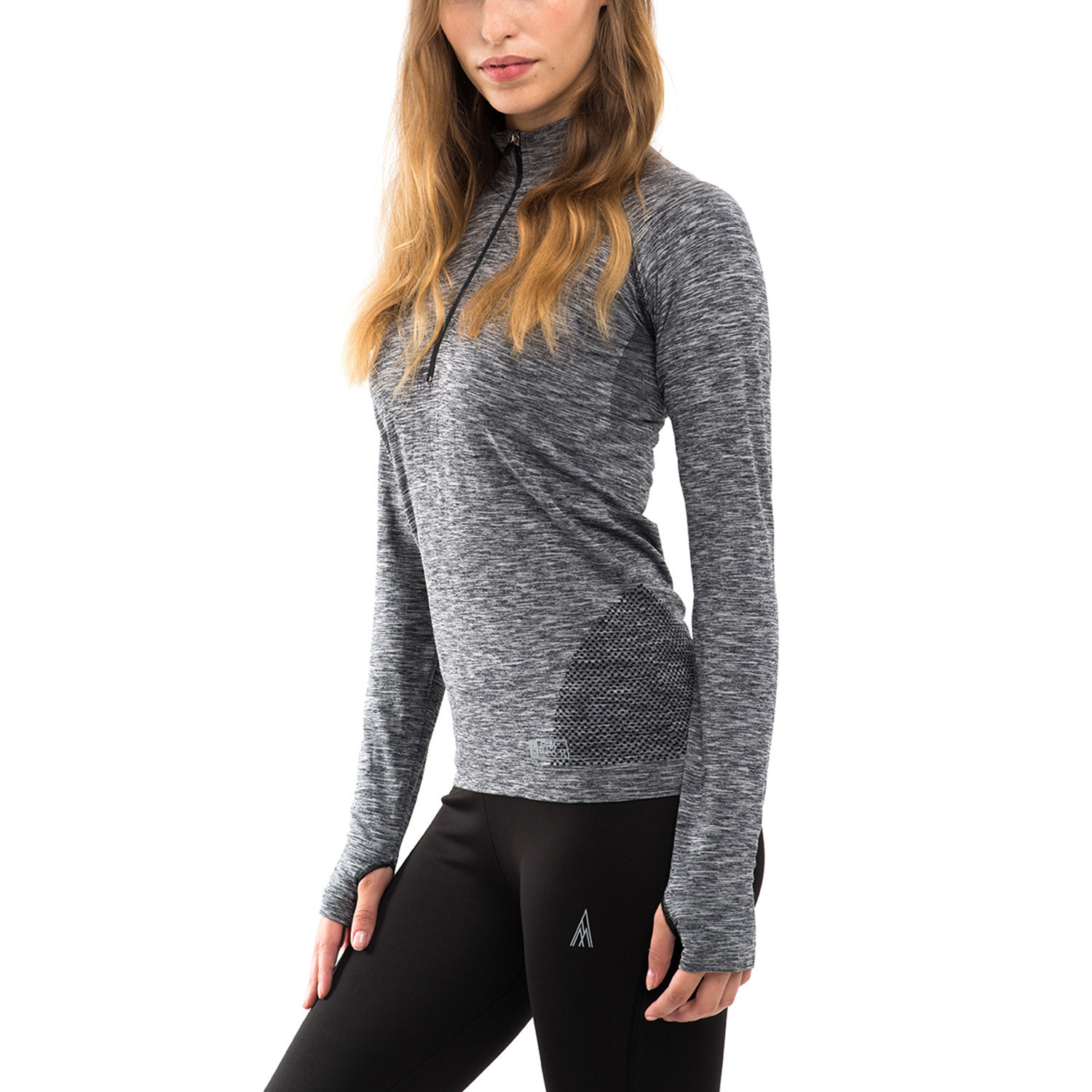 Women's Melange Half-Zip // Grey (S) - Aim High - Touch of Modern