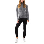 Women's Melange Half-Zip // Grey (L)