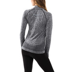 Women's Melange Half-Zip // Grey (L)