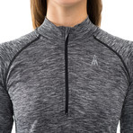 Women's Melange Half-Zip // Grey (L)