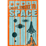 Space Ticket // White Wood (12"W x 18"H x 1.5"D)