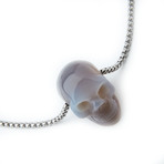 Paraguayan Agate Skull Necklace