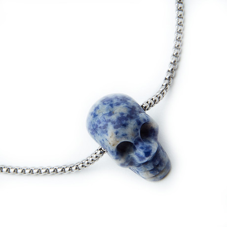 Dell Arte // Sodalite Skull Necklace // Blue