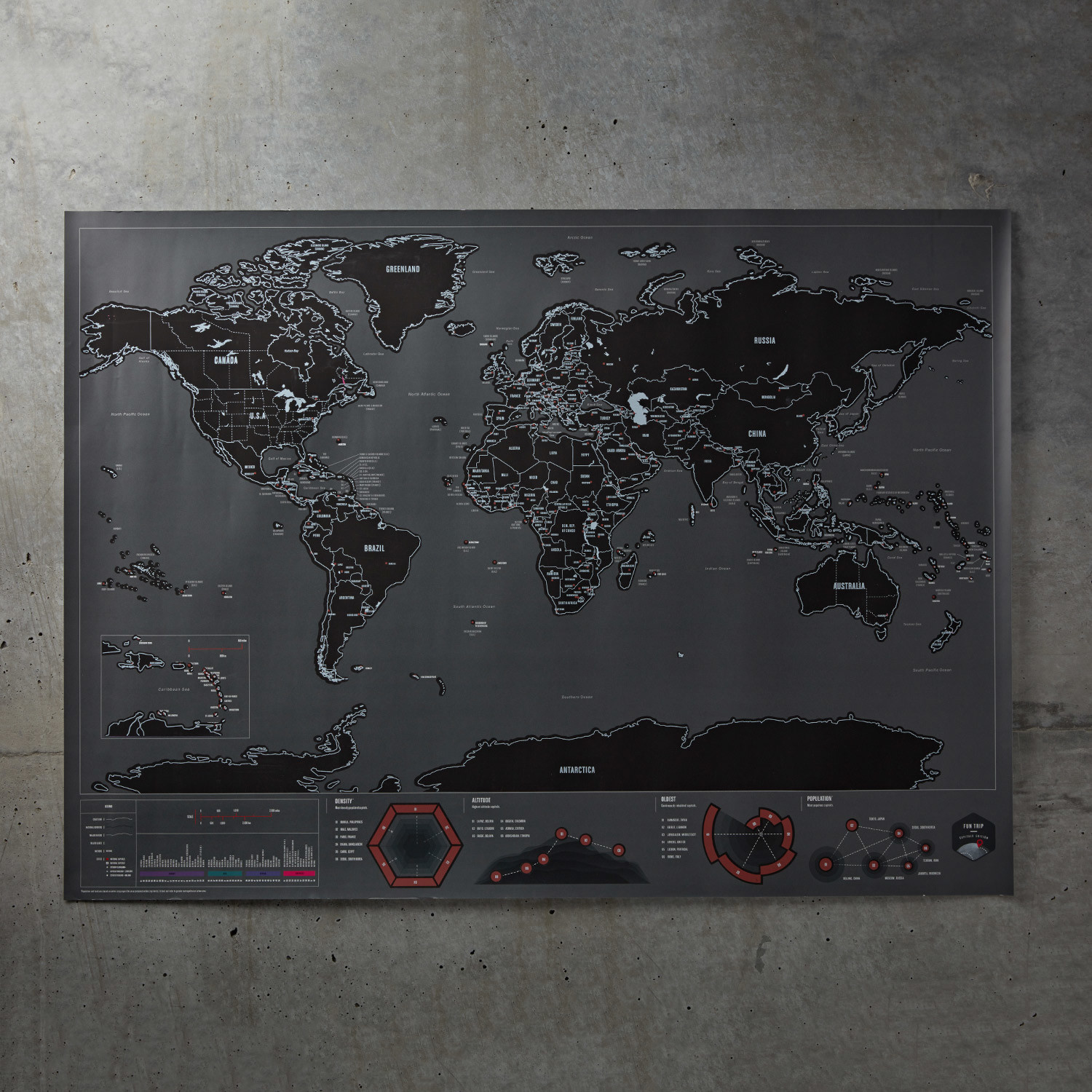 World Scratch Map Black Moderndek Touch Of Modern