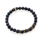 Beaded Loop Bracelet // Sapphire + Gold