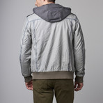 Hooded Racer Jacket // Grey (L)