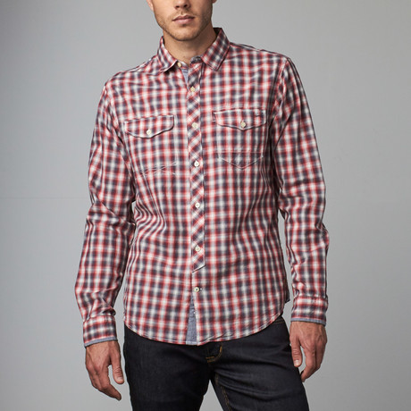 Astronomy // Juno Plaid Button-Up // Red (XL)