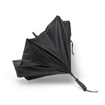 Reverse Double-Ribbed Umbrella // 41.5" Wide (Black)