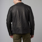 Textured Faux Leather Jacket // Black (M)