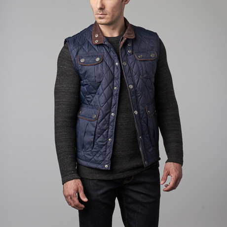 Quilted Field Vest // Navy (S)