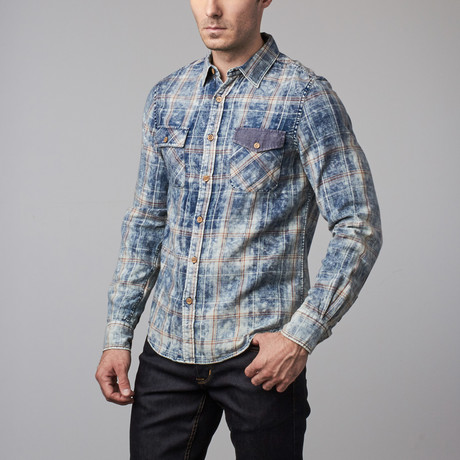 X-Ray Jeans // Plaid Button-Up Shirt // Indigo (S)