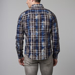 Plaid Button-Up Shirt // Blue (M)