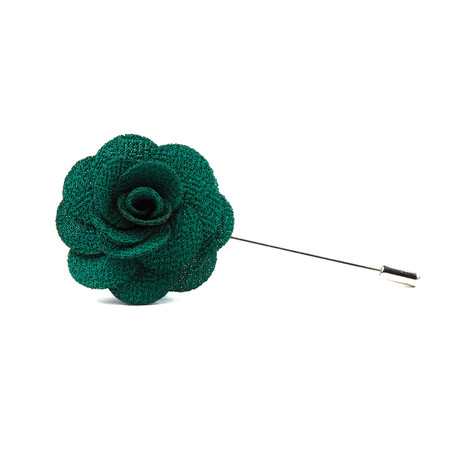 Gardenia Floral Lapel Pin // Forest Green