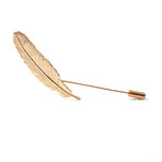 Feather Lapel Pin // Gold