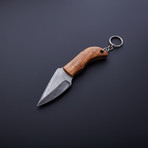 Damascus Handmade Keychain Knife + Sheath // KC-10