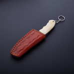 Damascus Handmade Keychain Knife + Sheath // KC-09