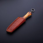 Damascus Handmade Keychain Knife + Sheath // KC-06