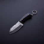 Damascus Handmade Keychain Knife + Sheath // KC-05