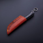 Damascus Handmade Keychain Knife + Sheath // KC-05