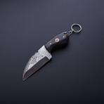 Damascus Handmade Keychain Knife + Sheath // KC-04