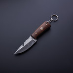 Damascus Handmade Keychain Knife + Sheath // KC-03