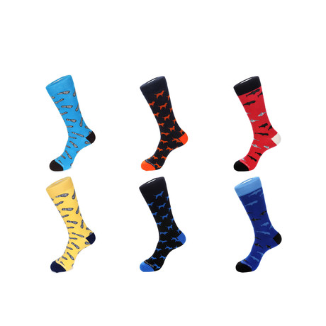 Mid-Calf Socks // Animals // Pack of 6