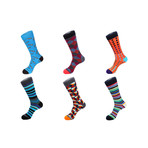 Mid-Calf Socks // Patterns + Stripes // Pack of 6